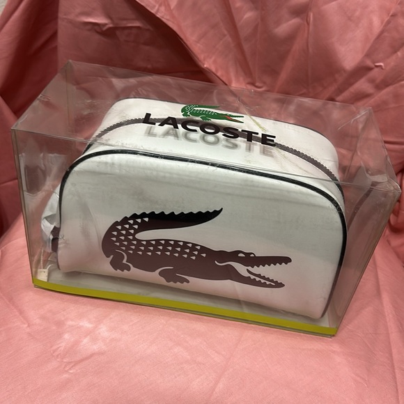 Brand new authentic w tags L a c o s t e toiletries bag white⚫️⚪️ - Picture 6 of 7